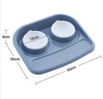 Environmental Pet Bowl Plastic Anti-skid Double Bowl Anti-knocking, Eating And Drinking Dual-purpose Dog Feeder Dog Pot