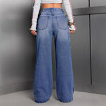 High-waisted Relaxed-fit Button-fly Straight-leg Jeans