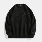 Suede-look Solid-color Casual Hoodie For Men