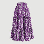 Printed Pocket-Patch Elastic-Waist Drawstring Skirt