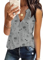 Summer Casual Floral Sleeveless Tank Printed Womens Top