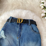 American-style Cool And Edgy Ripped Fringed Denim Skirt