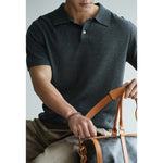 Tencel-linen Blended Floral-textured Knitted Short-sleeve T-shirt