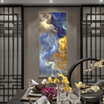 Blue Wave Scroll HD Oil Painting HD Inkjet Painting