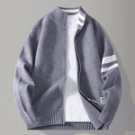 Mens Thermal Knitted Jacket With A Mock Neck And Long Sleeves