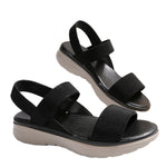 Platform Flat Peep-toe Elastic Strap Large-size Sandals For Women