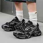 European Style Men's Shoes, New Spring & Autumn Arrivals, High-End Mesh Casual Athletic Sneakers, Thick Sole Height-Boost Trendy Dad Shoes