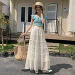 New Womens Tiered Ruffled Panel Midi Skirt