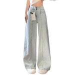 Light-colored Patchwork Bootcut Denim Jeans