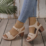 Chunky-heel Large-size Summer Casual Womens Sandals