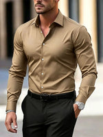 Mens Long-Sleeve Plus-Size Business Shirt