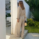 Autumn New Style Workwear-inspired Lapel Jumpsuit For Women