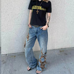 Men's Leopard-Print Totem Flared Jeans