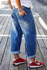 Non-leather Loose Curved Knife Pants