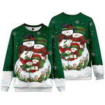 Womens Crew-Neck Pullover Casual Sweatshirt With 3D Hooded Print