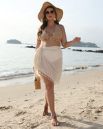 Womens Plus-Size Tassel-Strap Beach Skirt