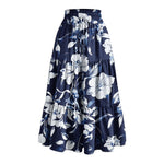 Printed Pocket-Patch Elastic-Waist Drawstring Skirt