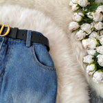 American-style Cool And Edgy Ripped Fringed Denim Skirt