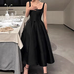 French Style Sleeveless Camisole Dress - Women's Slim Fit Minimalist Summer Short Dress