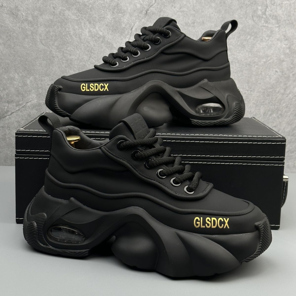 Leather Surface Trend Sports Leisure Platform Men's Shoes