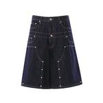Men's Loose Straight-Leg Casual Denim Shorts With A Fake Two-Piece Design