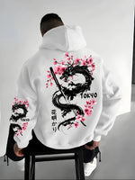 Fashionable Printed Hooded Casual Mens Sweatshirt