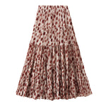 High-waisted A-line Figure-flattering Multi-layered Pleated Midi Skirt