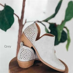 Womens Pointed-toe Low-heeled Martin Boots