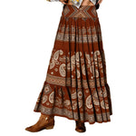 Versatile Bohemian Print High-Waist Slimming Skirt