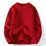 Round-neck High-neck Fleece-lined Solid-color Sweater