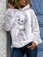 Ink-splatter Floral-print Hooded Sweatshirt Womens New Autumn Casual Cartoon Skull Hoodie