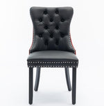 Furniture Collection, Modern High-End Tufted Solid Wood Contemporary PU & Velvet Upholstered Dining Chair-2 Piece Set