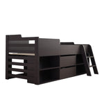 Cabin Bed Mid Sleeper Bed Frame Storage Kids Wooden Bed With Drawers Shelf Storage Low Sleeper Bed 3ft Single Children's White Wooden Bed - 3ft Single 90 X 190 Cm Frame Only