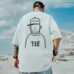 Loose-fit Japanese-style Short-sleeve Black Oversized Mens Wear