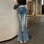 High-waisted Leg-slimming Vintage Flared Denim Pants