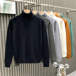 Mens Loose-fitting Warm Turtleneck Knit Sweater
