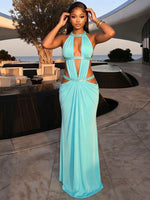 Weird Puss Sequin Patchwork Hollow Dress Women Fashion Sexy Halter Backless Ruched Elegant Trend Vacation Party Club Bodycon thumbnail 15