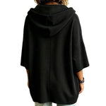 Waffle-knit Hooded Sweatshirt With Drawstrings