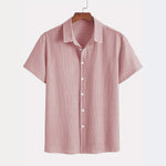 Mens American-Style Retro Plaid Short-Sleeve Shirt