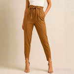 Stylish High-waisted Solid-color Versatile Chic Casual Womens Pants