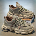 Men's Autumn Sneakers, Chinese Trendy Hong Kong Retro Minimalist Chunky Dad Shoes, Versatile Casual Running Athletic Footwear