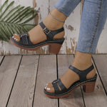 Chunky-heel Large-size Summer Casual Womens Sandals