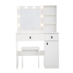 Vanity Desk With Lights, Vanity Set With Mirror, Makeup Vanity Desk With Large Drawers  Three Level Storage Dreeser, VanitysVanities With 3 Lights Brightness Adjustable For Bedroom, White