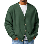 Mens Casual Loose-fit Long-sleeve Knitted Cardigan
