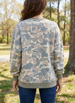 Multi-color Camouflage Printed Ribbed Edge Casual Pullover Hoodie