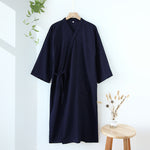Spring And Autumn Mens Long Kimono-style Nightgown