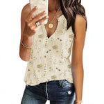 Summer Casual Floral Sleeveless Tank Printed Womens Top