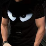 Mens Fashionable Black-eye Short-sleeve Crew-neck T-shirt