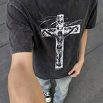Summer Fashion Washedand Distressed Short Sleeve Top