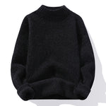 Fashionable Casual Solid-Color Crew-Neck Loose Knitted Pullover Sweater